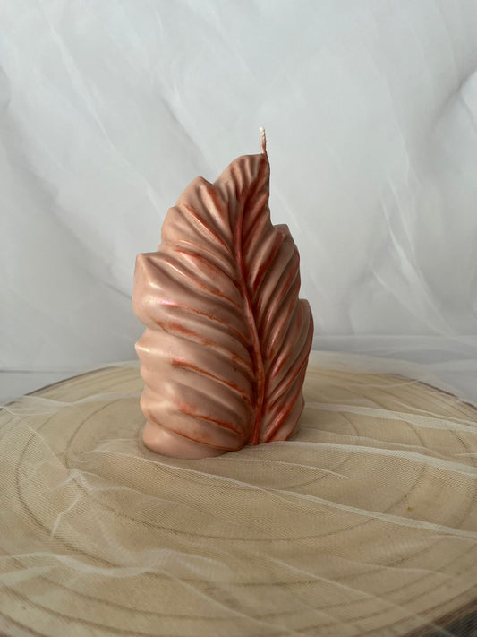 Vela hoja beige