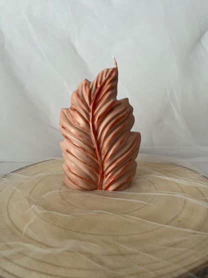 Vela hoja beige
