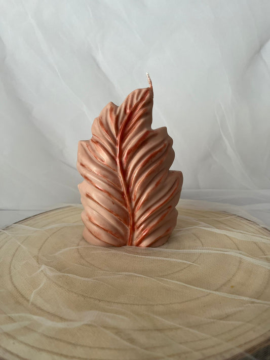 Vela hoja beige